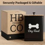 Metal Dog Food Container 5-7lb, 25 Cup w/ Airtight Bamboo Lid, Metal Handle - Image 8
