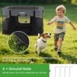 Love's cabin Pet Puppy Dog Playpen, Medium Dog Tent Crates Cage Indoor/Outdoor, Portable Exercise Playpen for Cat, Foldable Pop Up Dog Kennel Playpen with Carring Case (M, Grey) - Image 4