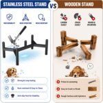 Raised Ceramic Dog Bowl Set with Stand, 3.5 Cups Elevated Dog Food Stand - Image 4