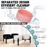 Raised Ceramic Dog Bowl Set with Stand, 3.5 Cups Elevated Dog Food Stand - Image 6