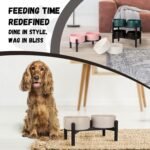 Raised Ceramic Dog Bowl Set with Stand, 3.5 Cups Elevated Dog Food Stand - Image 8