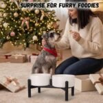 Raised Ceramic Dog Bowl Set with Stand, 3.5 Cups Elevated Dog Food Stand - Image 9