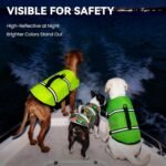 VIVAGLORY Dog Life Vest Rip Stop Dog Swim Vest, M, Bright Green - Image 4