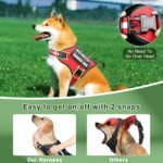 Service Dog Vest Harness and Leash Set+10 Patches,No Pull&Adjustable Reflective Dog Harness with Soft Padded Handle for Training/Everyday,Fit Small/Medium/Large/Extra-Large Dogs(Red M) - Image 4