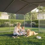 AOXUN 10×20FT Large Outdoor Dog Kennel with Metal Door, Waterproof Roof and Secure Lock for Medium Large Dogs, All Weather Resistant Heavy Duty Outdoor Dog Kennel for Yard, Balcony & Farm - Image 3