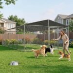 AOXUN 10×20FT Large Outdoor Dog Kennel with Metal Door, Waterproof Roof and Secure Lock for Medium Large Dogs, All Weather Resistant Heavy Duty Outdoor Dog Kennel for Yard, Balcony & Farm - Image 7