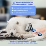 Undercoat Rake for Dogs & Cats, Dematting Comb with Extra Wide Double-Sided Stainless Steel Teeth for Detangling, Deshedding, Brushing, Thinning & Removing Shed Fur, Knots, Mats, and Tangles in Pets - Image 6