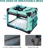 Ownpets Collapsible Travel Dog Crate for Large Dogs, 30x21x21 inches, Green - Image 3