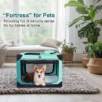 Ownpets Collapsible Travel Dog Crate for Large Dogs, 30x21x21 inches, Green - Image 4