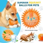 SHARLOVY 3.5” Large Dog Toys Ball, 6 Pack Squeaky Toys, Durable Spiky Ball - Image 5