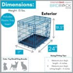 Internet's Best Double Door Steel Crates Collapsible and Foldable Wire Dog Kennel, 24 Inch (Small), Blue - Image 3