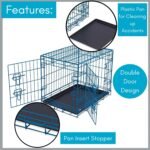 Internet's Best Double Door Steel Crates Collapsible and Foldable Wire Dog Kennel, 24 Inch (Small), Blue - Image 5