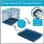 Internet's Best Double Door Steel Crates Collapsible and Foldable Wire Dog Kennel, 24 Inch (Small), Blue - Image 6
