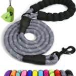Taglory Rope Dog Leash for Medium Large Dogs, 6 FT Padded Handle, Grey