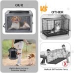 Portable Dog Crate Soft Dog Crate 22",30",36",42" Foldable Basic Dog Crates Easy Set-up, Light, Sturdy, Comfy，Collapsible Crate for Home and Travel (30Inch) - Image 4