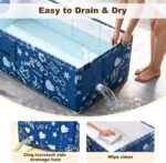 Foldable Dog Bathtub for Small to Medium Dogs & Cats Pool, Collapsible Pet Bath Tub for Shower/Kitchen Sink, Thickened Insulated Base, Portable & Space-Saving Puppy Wash Basin, Blue - Image 4