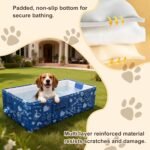 Foldable Dog Bathtub for Small to Medium Dogs & Cats Pool, Collapsible Pet Bath Tub for Shower/Kitchen Sink, Thickened Insulated Base, Portable & Space-Saving Puppy Wash Basin, Blue - Image 5