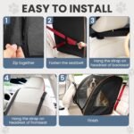 Dog Car Seat, Enclosed Carrier for Pets Travel Safety Dog Crate Soft-Sided Covered Car Kennel Carrier for Backseat - Image 4