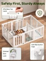 Rossny 12-Panel Indoor Dog Puppy Playpen with Divider, Potty + Play Zone - Image 4