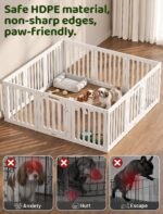 Rossny 12-Panel Indoor Dog Puppy Playpen with Divider, Potty + Play Zone - Image 5