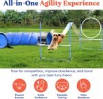 FetchFlow Dog Agility Training Equipment – Complete Backyard Agility Course Set w/Adjustable A-Frame Ladder, Weave Poles, Cones, Jump Hoop, Tunnel & Sandbags – Outdoor Dog Playground Kit - Image 3