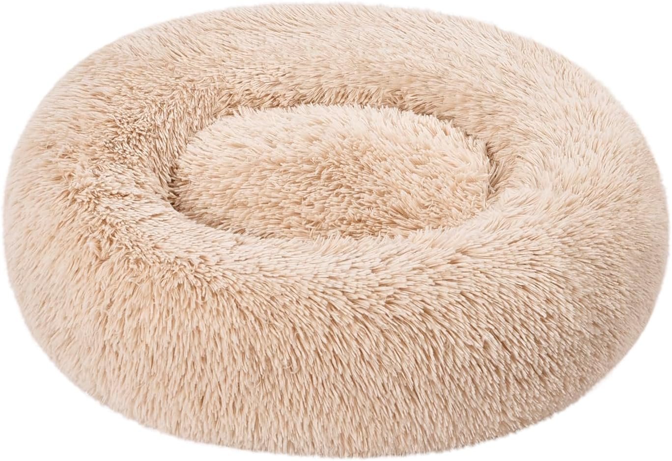 Amazon Basics Washable Donut Pet Bolster Faux Fur Bed with Removable Cover, Anti-Slip Bottom for Dog, Beige, 23″ x 23″ Amazon Basics Washable Donut Pet Bolster Faux Fur Bed with Removable Cover, Anti-Slip Bottom for Dog, Beige, 23″ x 23″