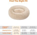 Amazon Basics Washable Donut Pet Bolster Faux Fur Bed with Removable Cover, Anti-Slip Bottom for Dog, Beige, 23" x 23" - Image 3