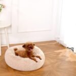 Amazon Basics Washable Donut Pet Bolster Faux Fur Bed with Removable Cover, Anti-Slip Bottom for Dog, Beige, 23" x 23" - Image 6