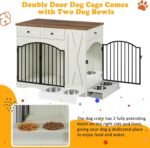 43.3" Dog Crate Furniture, Wooden Dog Kennel with 3 Drawers, Beige - Image 3