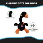 SPOT Chirpies Plush Dog Toy – Bird Sound Squeaky Toy for Small and Medium Dogs, Light to Moderate Chewers, Stretchy Bungee Neck, Recycled Stuffing – 14 in, Assorted Styles - Image 4