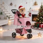 MoNiBloom Pet Stroller for Small/Medium Dogs and Cats up to 33 lbs, Pink - Image 7