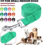 Hillban 36 Pcs Bulk Dog Leashes 5 ft Nylon Small Medium Dogs, 12 Colors - Image 3