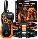 PAWPRO Dog Shock Collar with Remote, US Edition Training Collar, 4-Mile Range, Night Light, Beep, Vibration & 1-99 Shock, Waterproof & Rechargeable, Fits All Dogs, 30-Day Training Guide (2 Collars)