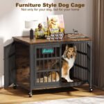 EasyCom 41 in Heavy Duty Dog Crate Furniture on Lockable Wheels (DC103) - Image 3
