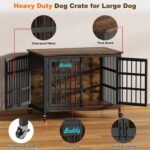 EasyCom 41 in Heavy Duty Dog Crate Furniture on Lockable Wheels (DC103) - Image 4