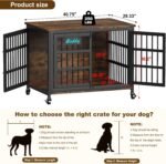 EasyCom 41 in Heavy Duty Dog Crate Furniture on Lockable Wheels (DC103) - Image 7