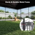 Dog Kennel Outdoor Enclosure with Roof, 10x10x7 FT Heavy Duty Outside Dog Run with Adjustable Rotating Bowls for Yard, Medium Large Dogs - Image 3