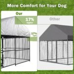 Dog Kennel Outdoor Enclosure with Roof, 10x10x7 FT Heavy Duty Outside Dog Run with Adjustable Rotating Bowls for Yard, Medium Large Dogs - Image 4