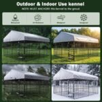 Dog Kennel Outdoor Enclosure with Roof, 10x10x7 FT Heavy Duty Outside Dog Run with Adjustable Rotating Bowls for Yard, Medium Large Dogs - Image 6