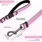 Kazazoo Hands-Free Dog Leash Adjustable Length 5-8 Ft,Waist & Crossbody Leash for Walking with Small Dogs Bichon Frisé & Teddy Reflective Strips, Ballistic Nylon, Waist Belt, Lightweight Pink - Image 4