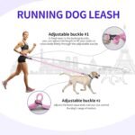 Kazazoo Hands-Free Dog Leash Adjustable Length 5-8 Ft,Waist & Crossbody Leash for Walking with Small Dogs Bichon Frisé & Teddy Reflective Strips, Ballistic Nylon, Waist Belt, Lightweight Pink - Image 6