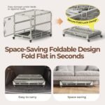 36 Inch Collapsible Dog Crate for Small Dogs, Foldable Metal Dog Kennel with Reinforced Diamond Wire Mesh, Escape Proof Foldable Dog Cage, Leak-Proof Removable Tray, Double Secure Door Latch - Image 3