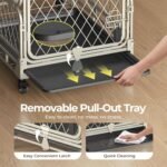 36 Inch Collapsible Dog Crate for Small Dogs, Foldable Metal Dog Kennel with Reinforced Diamond Wire Mesh, Escape Proof Foldable Dog Cage, Leak-Proof Removable Tray, Double Secure Door Latch - Image 4