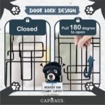 CAPHAUS Foldable Dog Crate Wire Metal Dog Kennel w/Leak-Proof Pan & Protecting Feet & Divider Panel, Single or Double Door, Small, Medium & Large Dog Crate Indoor Cage, 30” w/Single Door - Image 6