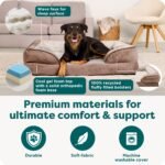 FurHaven Cooling Gel Dog Bed for Large Dogs, Perfect Comfort Sofa Bed, Cool Gel-Top Foam & Solid Orthopedic Foam Base for Joint Support, Removable Washable Cover, Jumbo XL, Plush & Velvet, Brownstone - Image 5