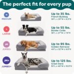 FurHaven Cooling Gel Dog Bed for Large Dogs, Perfect Comfort Sofa Bed, Cool Gel-Top Foam & Solid Orthopedic Foam Base for Joint Support, Removable Washable Cover, Jumbo XL, Plush & Velvet, Brownstone - Image 6