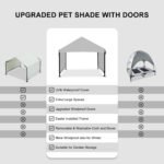 Outdoor Dog House for Large Dogs, XL Pet Tent Weatherproof, Grey - Image 3