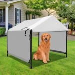 Outdoor Dog House for Large Dogs, XL Pet Tent Weatherproof, Grey - Image 6