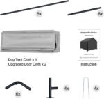 Outdoor Dog House for Large Dogs, XL Pet Tent Weatherproof, Grey - Image 9