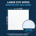 NOVEHA 100PCs Dog Eye Wipes - Tear Stain Remover for Dogs - Formulated with Chamomile and Aloe to Remove Eye Debris, Tear Stains & Eye Discharge - Plant Based, Safe, and Large 5"x5" Unscented Wipes - Image 3